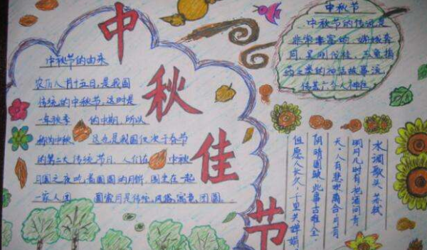 中秋手抄报版面设计图,中秋节手抄报一等奖 三年级图4